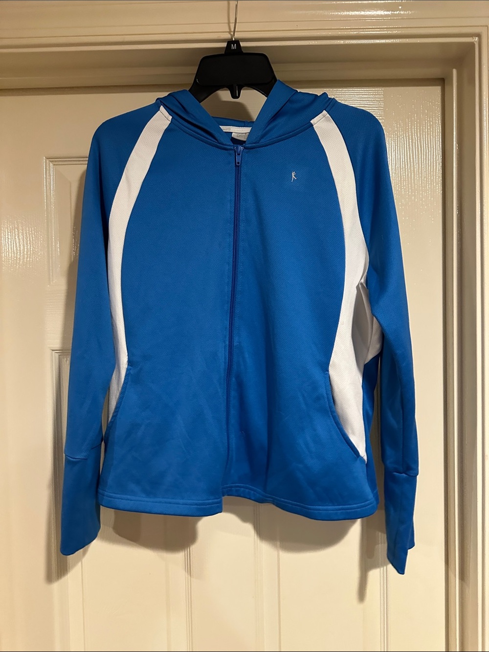 Danskin Blue and White Athletic Zip-Up Hoodie